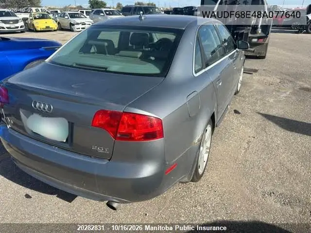 2008 AUDI A4 VIN WAUDF68E48A077640 — фото 4