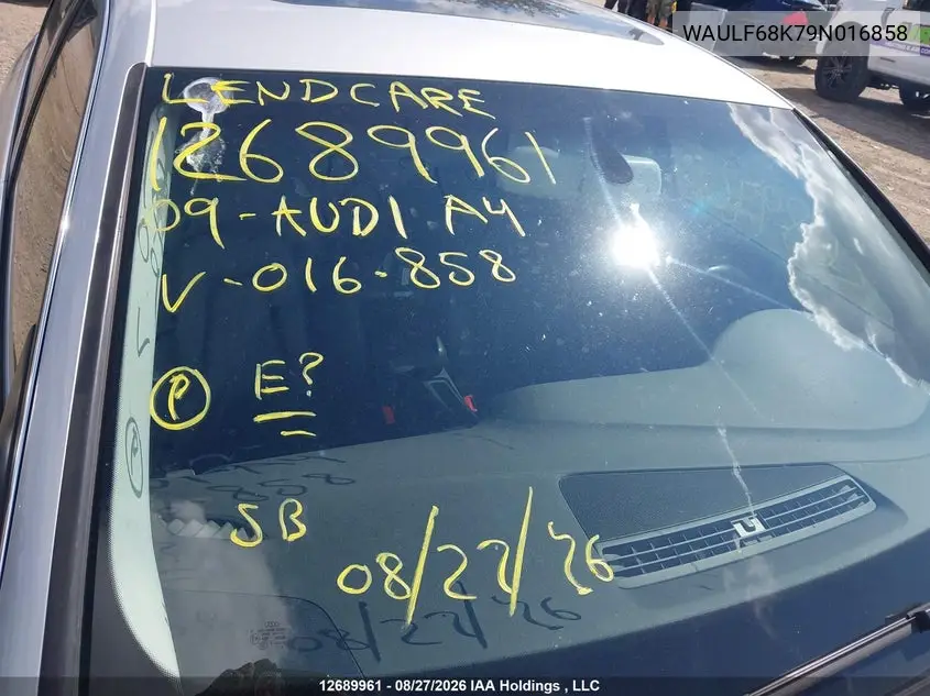 2009 AUDI A4 VIN WAULF68K79N016858 — фото 17