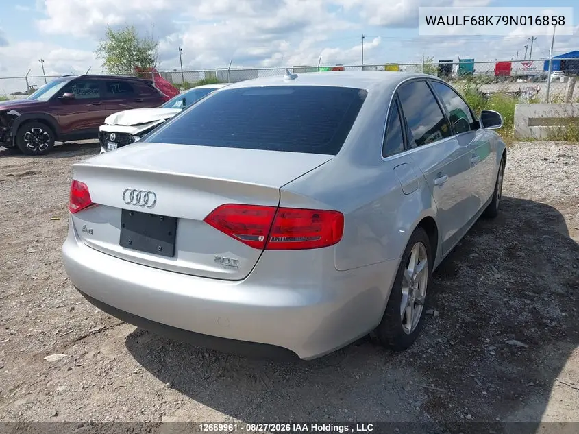 2009 AUDI A4 VIN WAULF68K79N016858 — фото 4