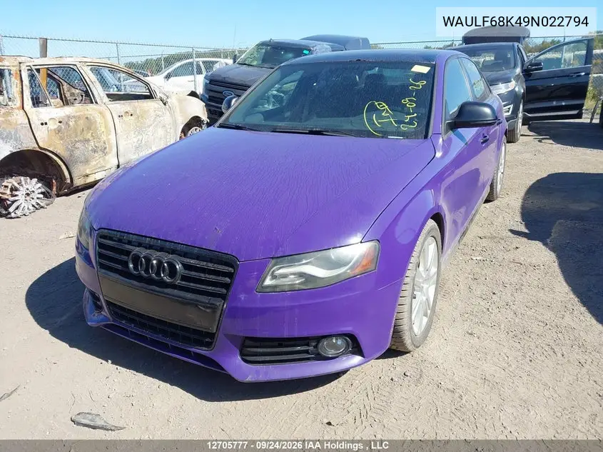 2009 AUDI A4 VIN WAULF68K49N022794 — фото 12