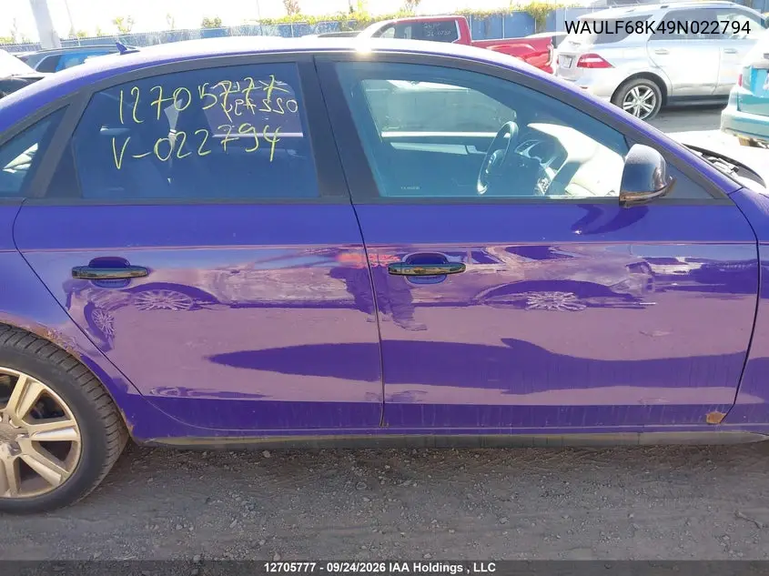 2009 AUDI A4 VIN WAULF68K49N022794 — фото 13