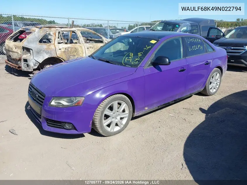 2009 AUDI A4 VIN WAULF68K49N022794 — фото 2