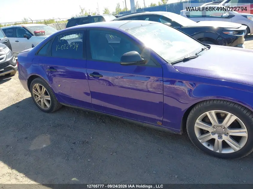 2009 AUDI A4 VIN WAULF68K49N022794 — фото 6
