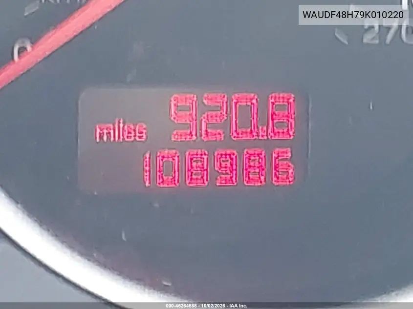 2009 AUDI A4 VIN WAUDF48H79K010220 — фото 7