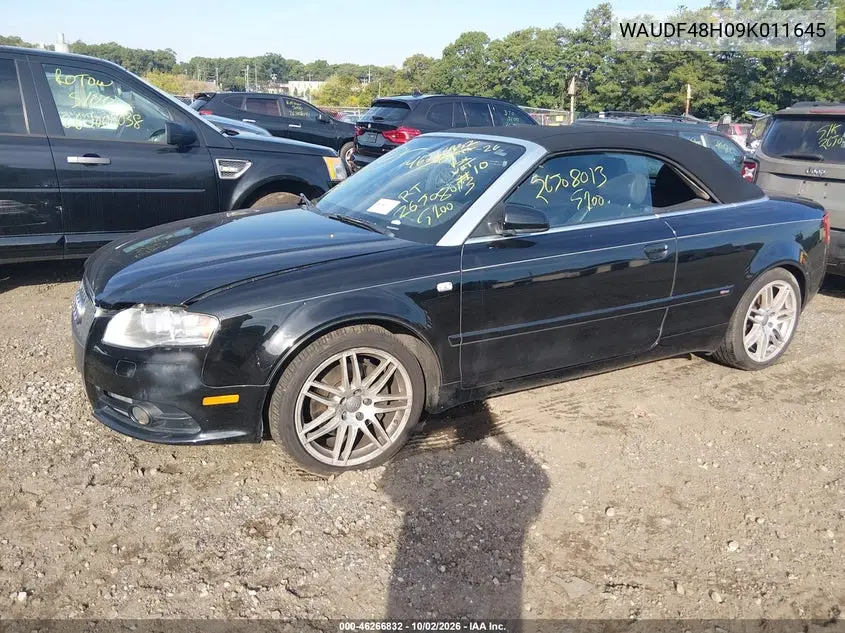 2009 AUDI A4 VIN WAUDF48H09K011645 — фото 2