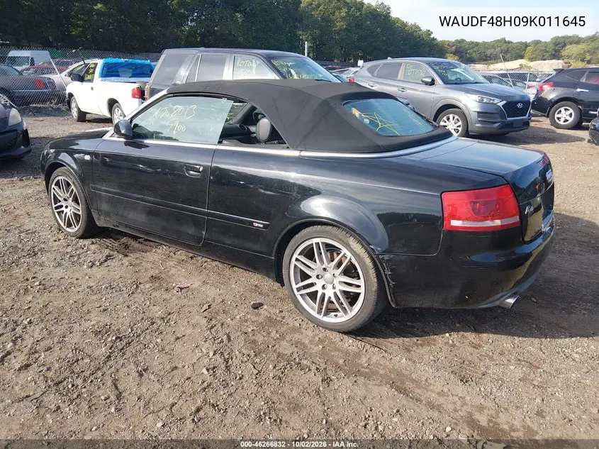 2009 AUDI A4 VIN WAUDF48H09K011645 — фото 3