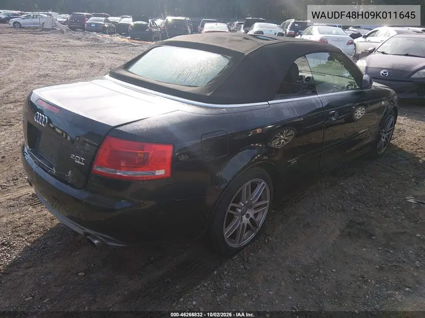 2009 AUDI A4 VIN WAUDF48H09K011645 — фото 4