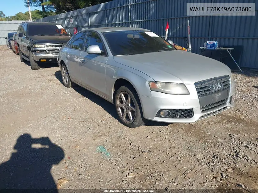 AUDI A4 2009, VIN WAULF78K49A073600