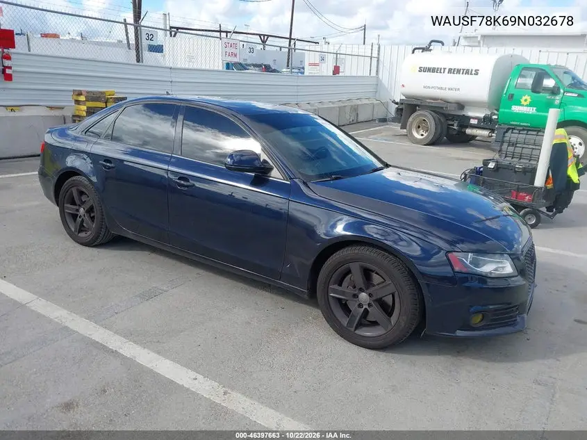 AUDI A4 2009, VIN WAUSF78K69N032678