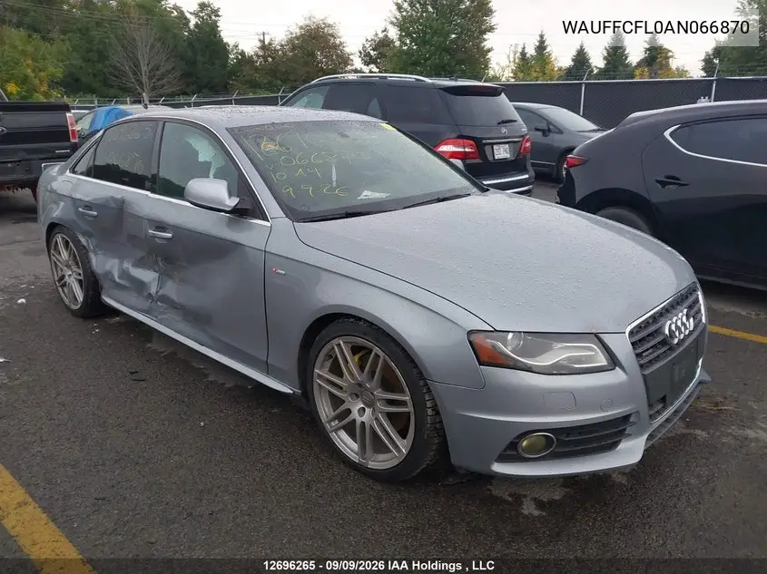 AUDI A4 2010, VIN WAUFFCFL0AN066870