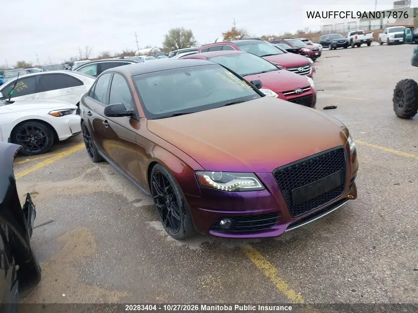 AUDI A4 2010, VIN WAUFFCFL9AN017876