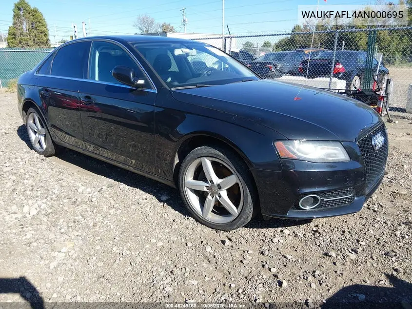 AUDI A4 2010, VIN WAUKFAFL4AN000695
