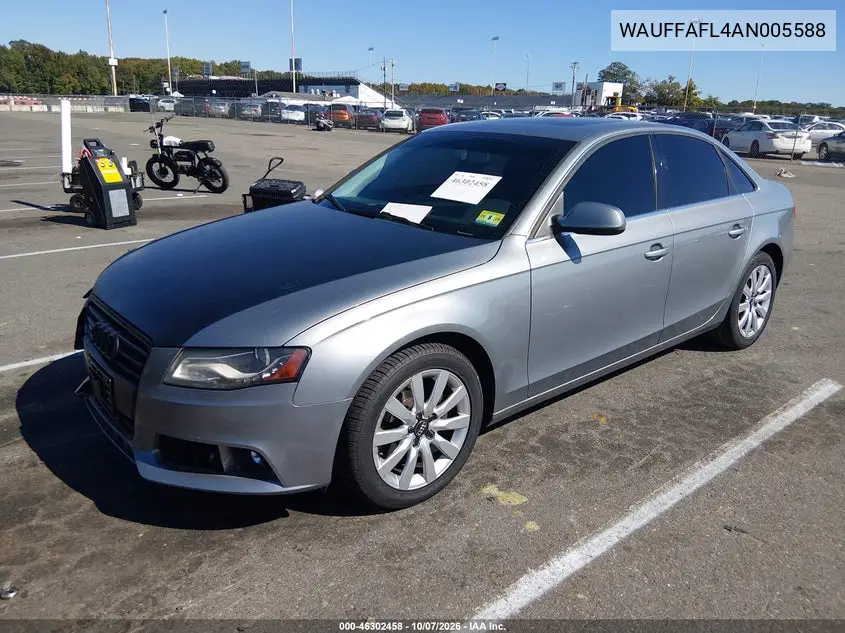 2010 AUDI A4 VIN WAUFFAFL4AN005588 — фото 2