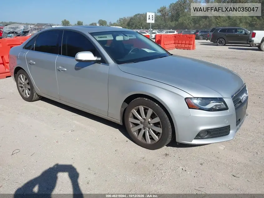 AUDI A4 2010, VIN WAUFFAFLXAN035047