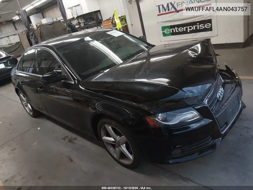 AUDI A4 2010, VIN WAUFFAFL4AN043757