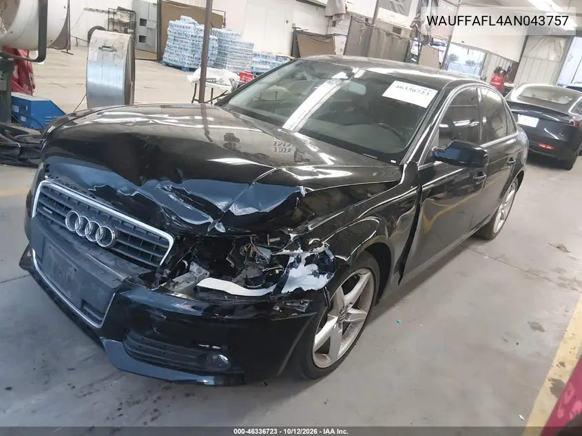 2010 AUDI A4 VIN WAUFFAFL4AN043757 — фото 2