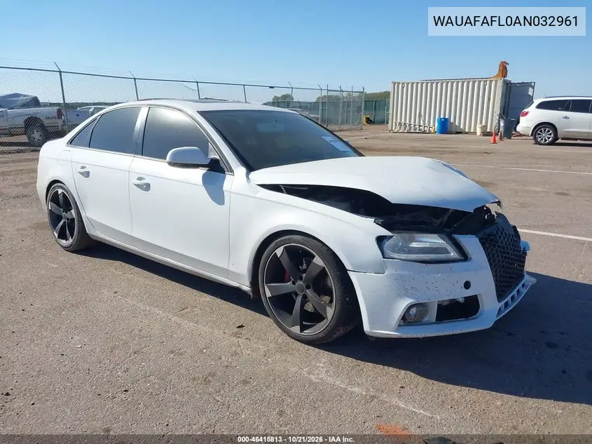 AUDI A4 2010, VIN WAUAFAFL0AN032961