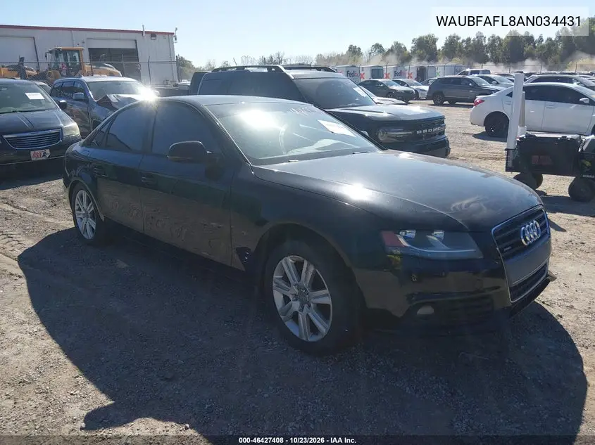 AUDI A4 2010, VIN WAUBFAFL8AN034431
