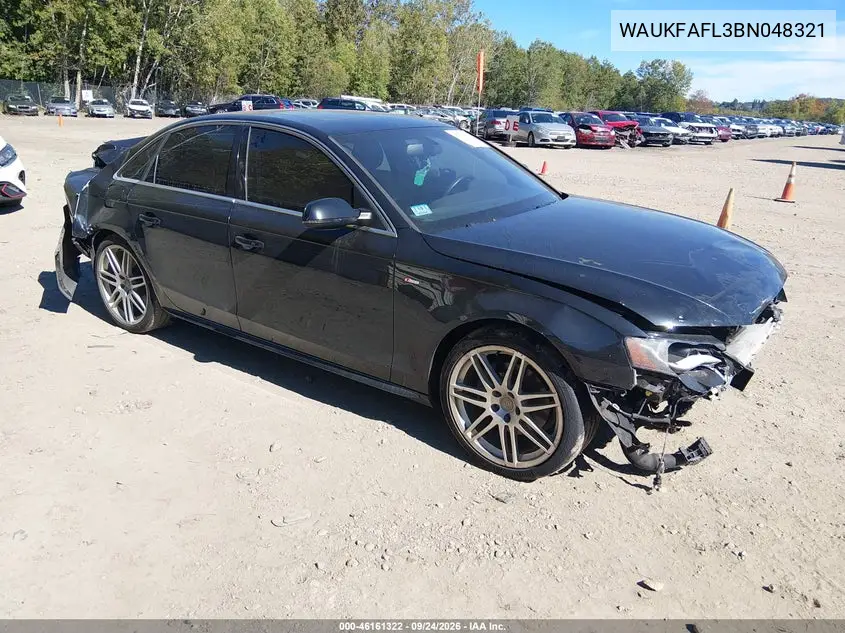 AUDI A4 2011, VIN WAUKFAFL3BN048321