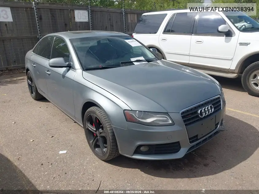 AUDI A4 2011, VIN WAUHFAFLXBN038394
