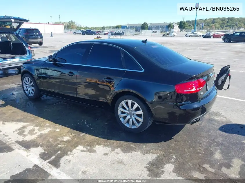 2011 AUDI A4 VIN WAUFFAFL7BN035265 — фото 3