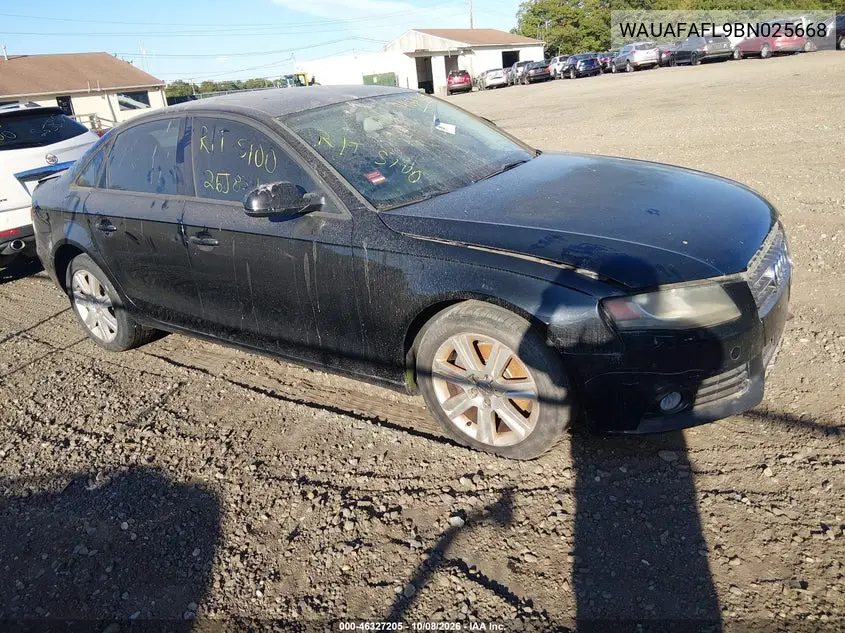 AUDI A4 2011, VIN WAUAFAFL9BN025668