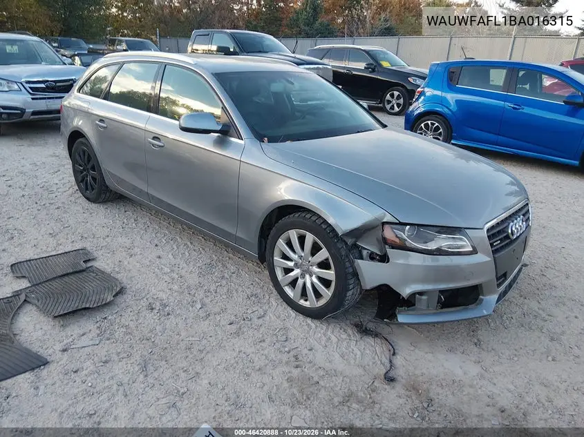 AUDI A4 2011, VIN WAUWFAFL1BA016315