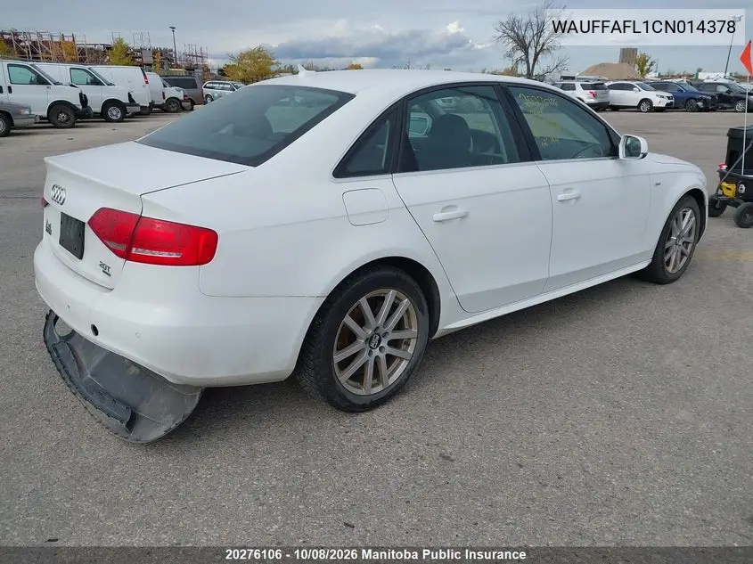 2012 AUDI A4 VIN WAUFFAFL1CN014378 — фото 4