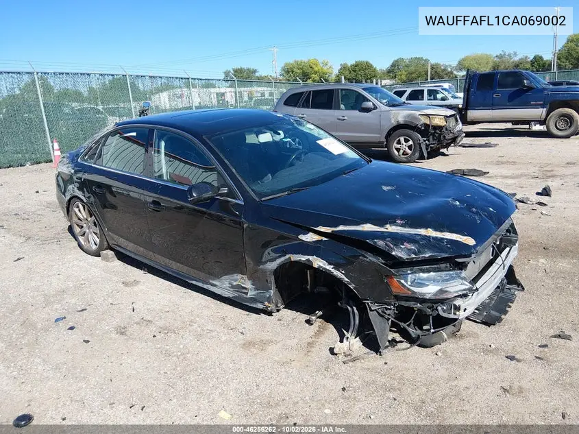 AUDI A4 2012, VIN WAUFFAFL1CA069002