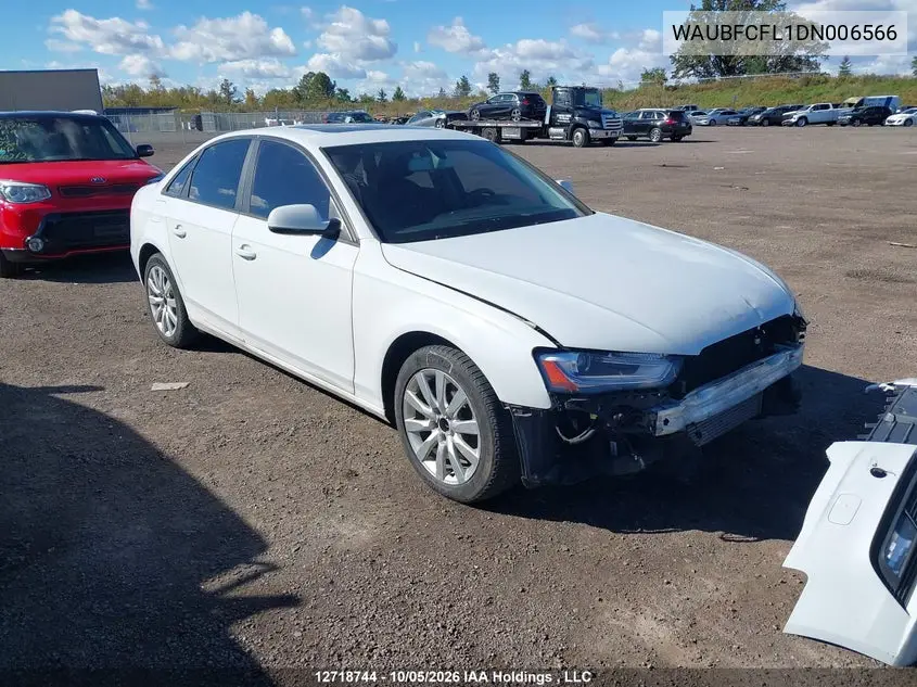 AUDI A4 2013, VIN WAUBFCFL1DN006566