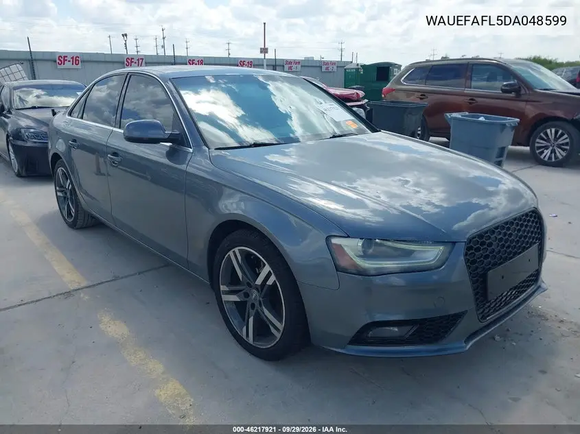 AUDI A4 2013, VIN WAUEFAFL5DA048599