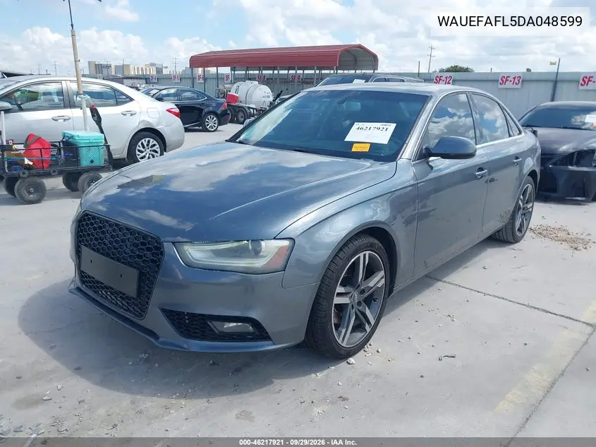 2013 AUDI A4 VIN WAUEFAFL5DA048599 — фото 2