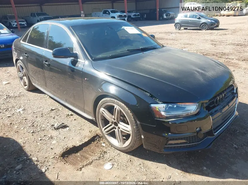 AUDI A4 2013, VIN WAUKFAFL1DN049275