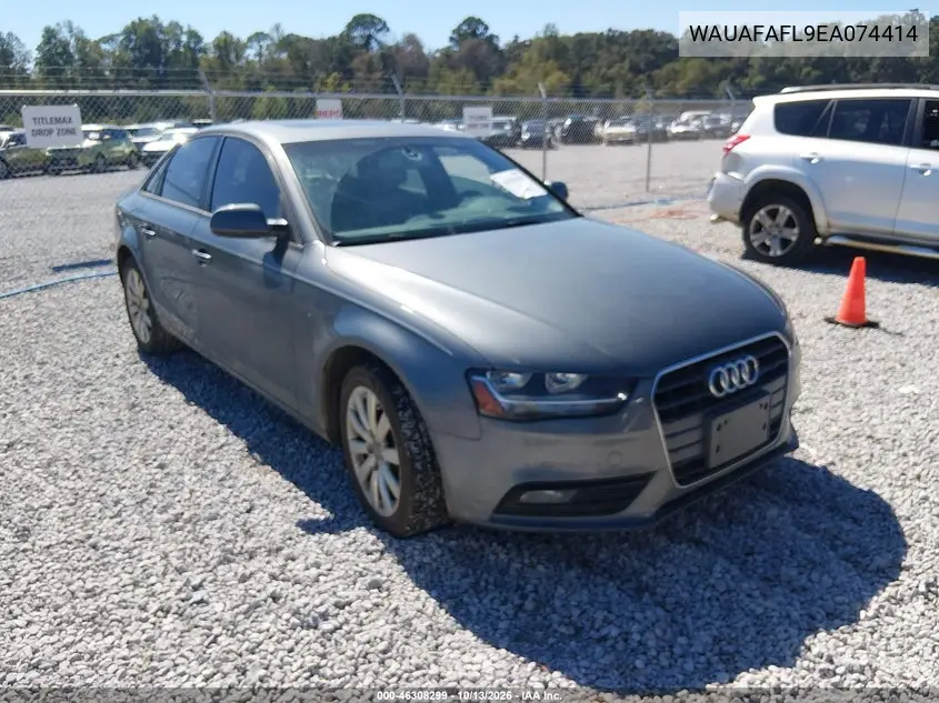 AUDI A4 2014, VIN WAUAFAFL9EA074414