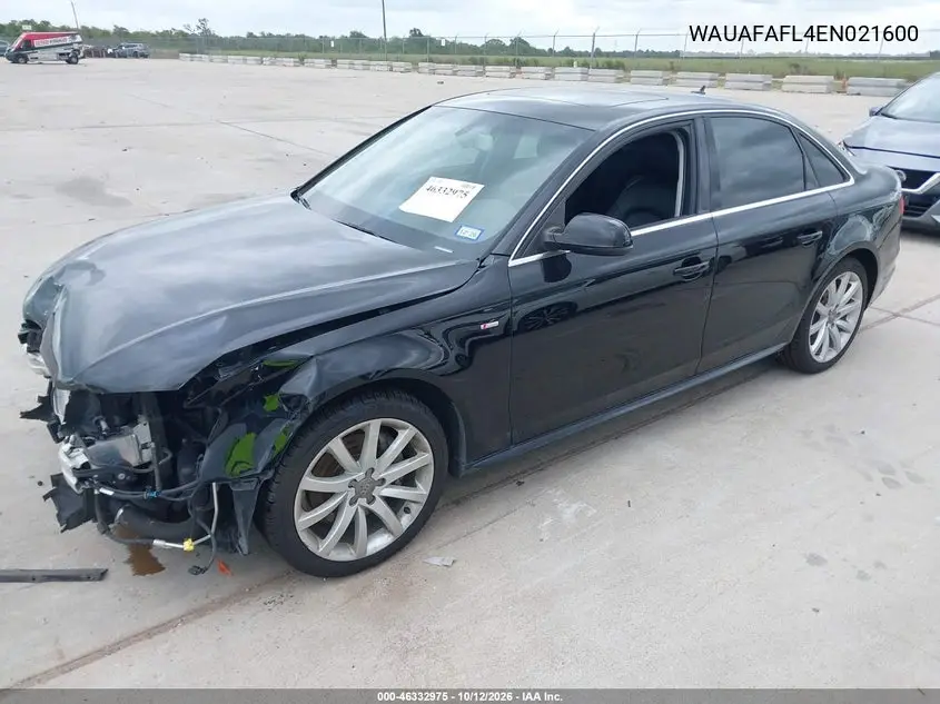2014 AUDI A4 VIN WAUAFAFL4EN021600 — фото 2