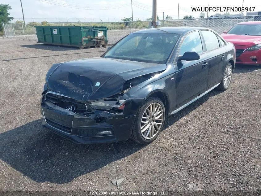 2015 AUDI A4 VIN WAUDFCFL7FN008947 — фото 2