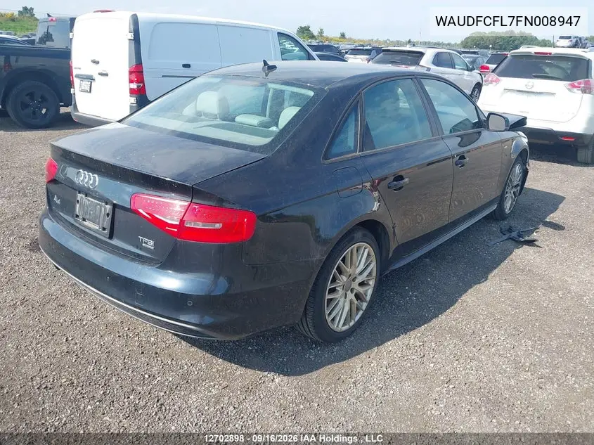 2015 AUDI A4 VIN WAUDFCFL7FN008947 — фото 4