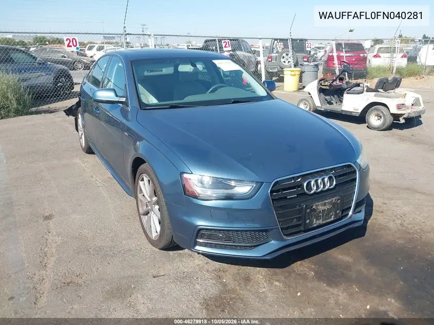 AUDI A4 2015, VIN WAUFFAFL0FN040281