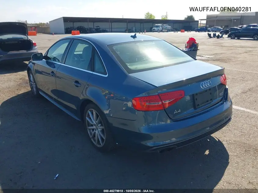 2015 AUDI A4 VIN WAUFFAFL0FN040281 — фото 3
