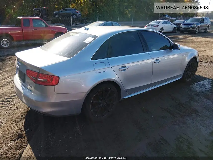 2015 AUDI A4 VIN WAUBFAFL4FN036698 — фото 4