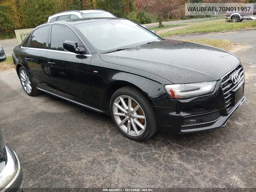 AUDI A4 2016, VIN WAUBFAFL7GN011957