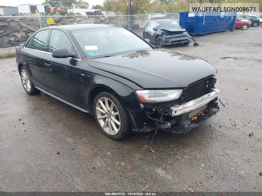 AUDI A4 2016, VIN WAUFFAFL5GN008671