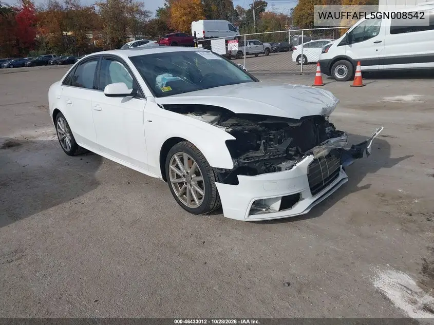 AUDI A4 2016, VIN WAUFFAFL5GN008542