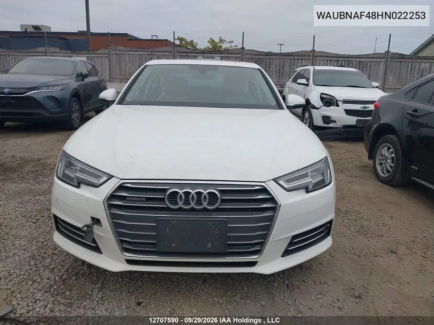 2017 AUDI A4 VIN WAUBNAF48HN022253 — фото 12