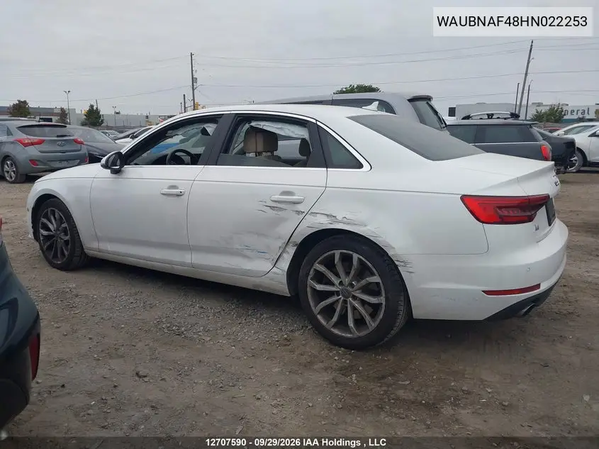 2017 AUDI A4 VIN WAUBNAF48HN022253 — фото 14