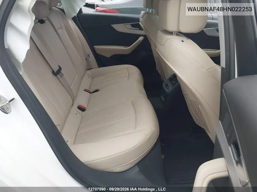 2017 AUDI A4 VIN WAUBNAF48HN022253 — фото 8