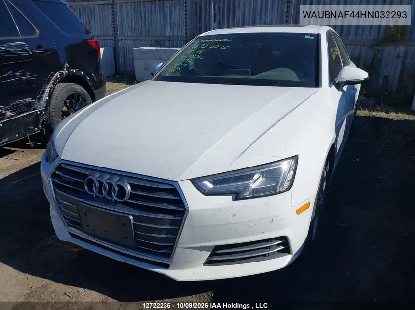 2017 AUDI A4 VIN WAUBNAF44HN032293 — фото 2