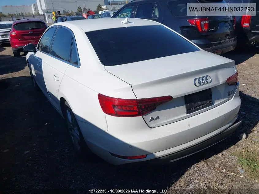 2017 AUDI A4 VIN WAUBNAF44HN032293 — фото 3