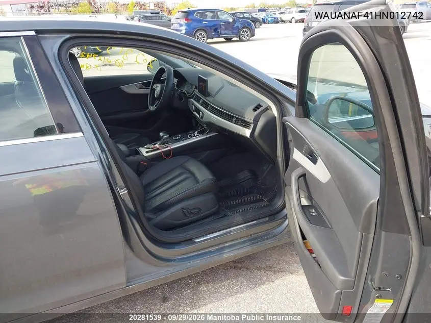 2017 AUDI A4 VIN WAUANAF41HN012742 — фото 5