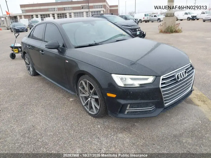 AUDI A4 2017, VIN WAUENAF46HN029313